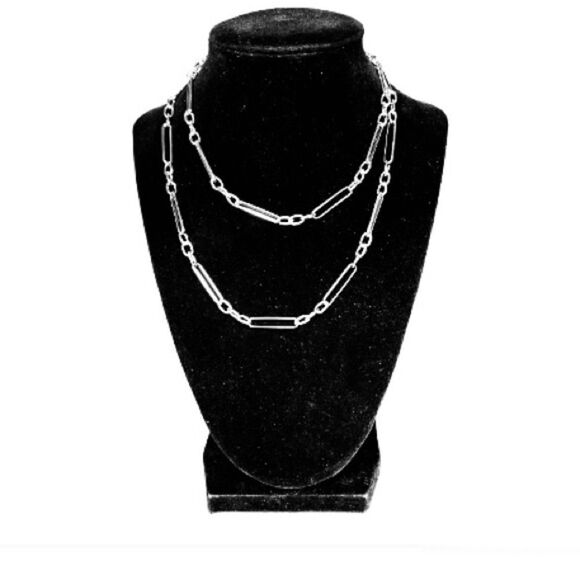 Silver Chain Link Necklace New - Picture 2 of 5